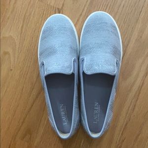 Ralph Lauren gray slip ons